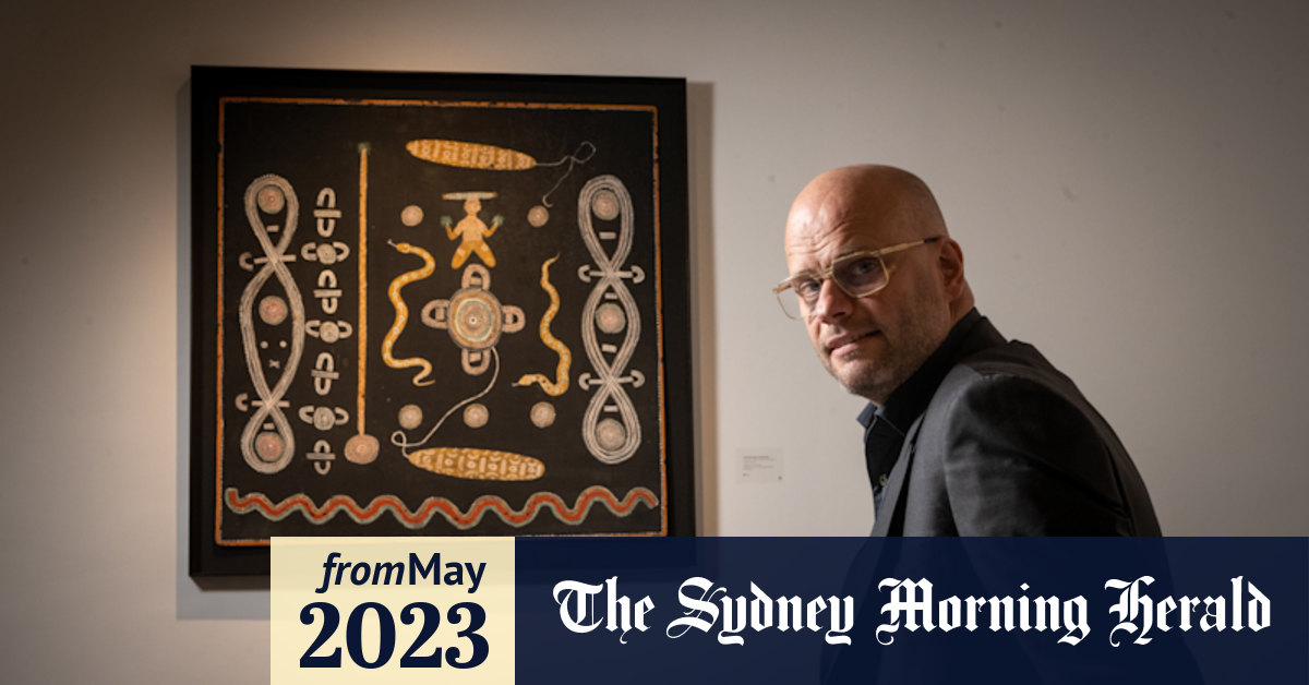 Indigenous painting part of Papunya Tula Western Desert art movement